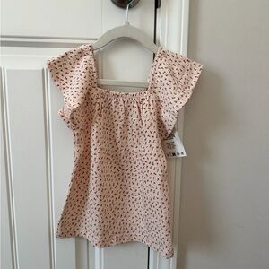 Zara Kids Light Pink Flutter Sleeve Blouse